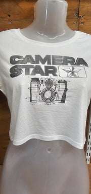 Women's Camera Star Crop Tops