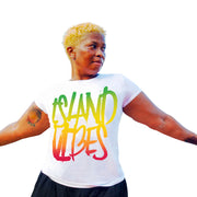 Women's 3 color design Island Vibes t-shirt